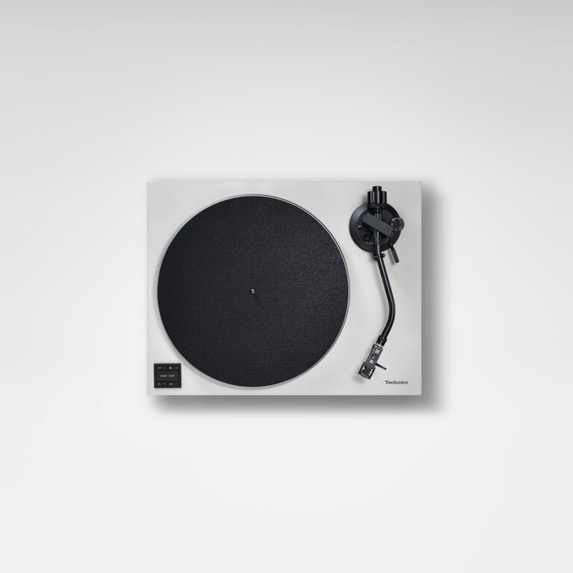 Technics SL-40CBT Plattenspieler Grau Draufsicht mit Plattenteller, Filzmatte und Bedientasten