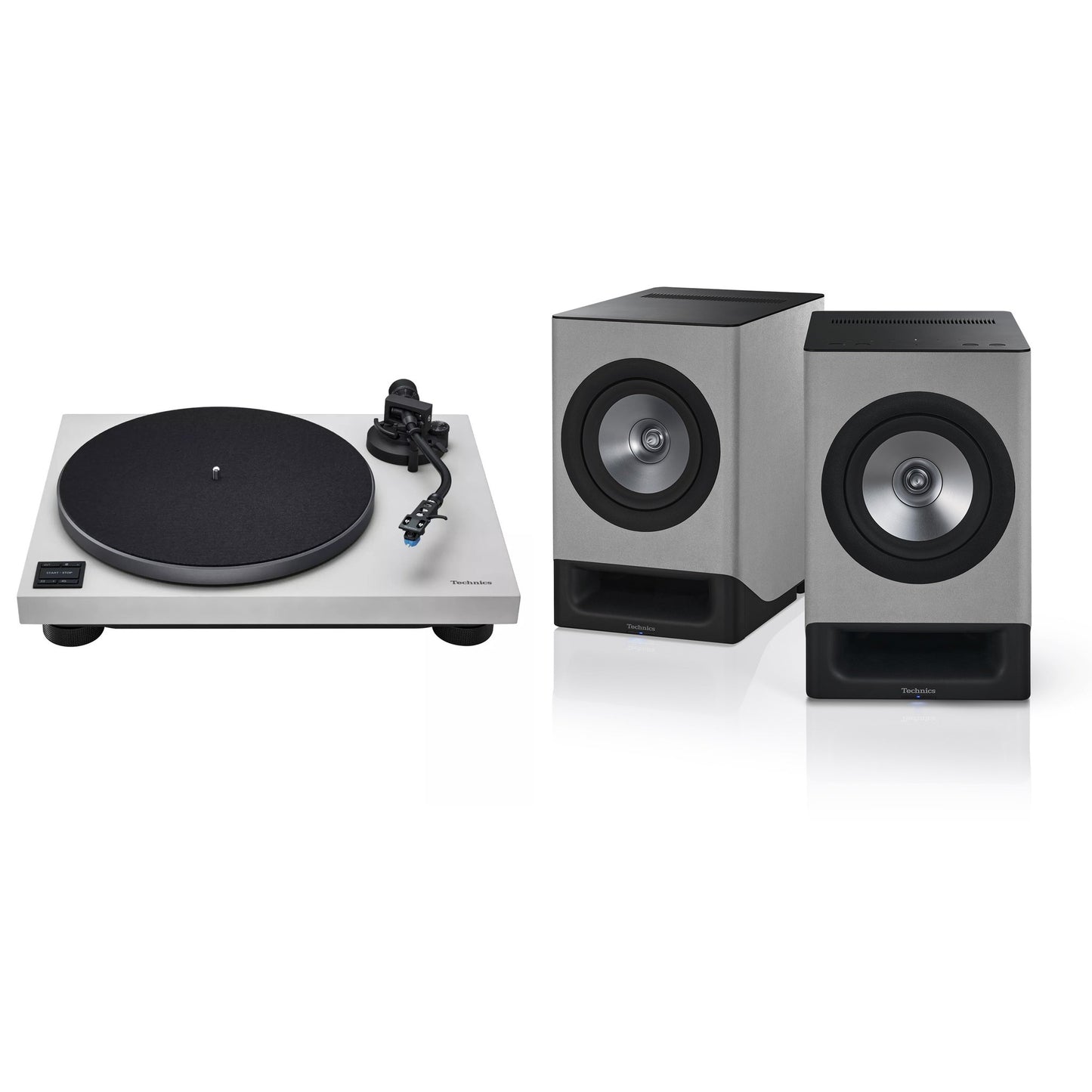 Technics SL-40CBT + SC-CX700 HiFi-Set Grau Lieferumfang mit Plattenspieler und Lautsprecherpaar