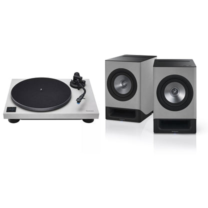 Technics SL-40CBT + SC-CX700 HiFi-Set Grau Lieferumfang mit Plattenspieler und Lautsprecherpaar