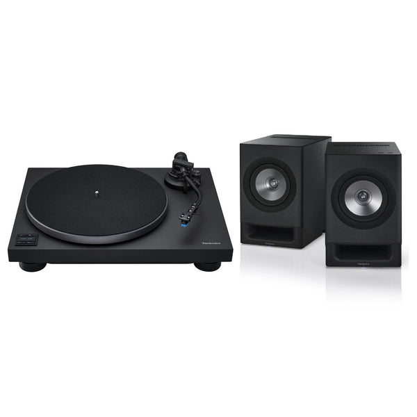 Technics SL-40CBT + SC-CX700 HiFi-Set Schwarz Lieferumfang mit Plattenspieler und Lautsprecherpaar