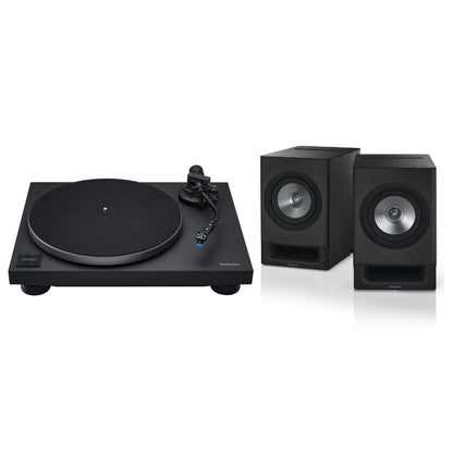 Technics SL-40CBT + SC-CX700 HiFi-Set Schwarz Lieferumfang mit Plattenspieler und Lautsprecherpaar