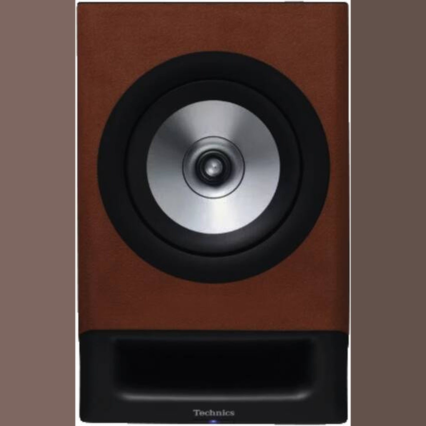 Technics SL-40CBT + SC-CX700 HiFi-Set Terracotta Frontansicht eines einzelnen SC-CX700 Aktivlautsprechers ohne Abdeckung