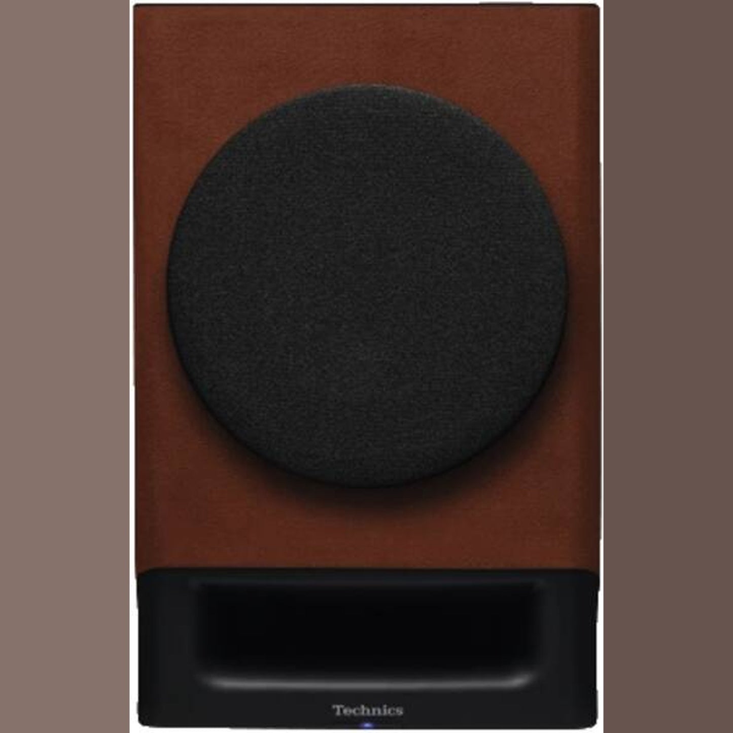 Technics SL-40CBT + SC-CX700 HiFi-Set Terracotta Frontansicht eines einzelnen SC-CX700 Aktivlautsprechers mit Abdeckung