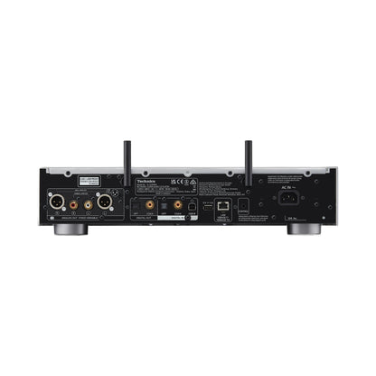 Technics SL-G700M2 Netzwerk-SACD-Player Rückansicht, Abbildung Silber, XLR- und Cinch-Ausgänge, Digitalports