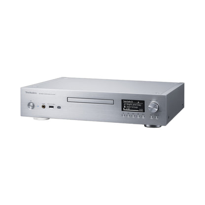 Technics SL-G700M2 Netzwerk-SACD-Player Silber Schrägansicht von vorn links mit Deckplatte