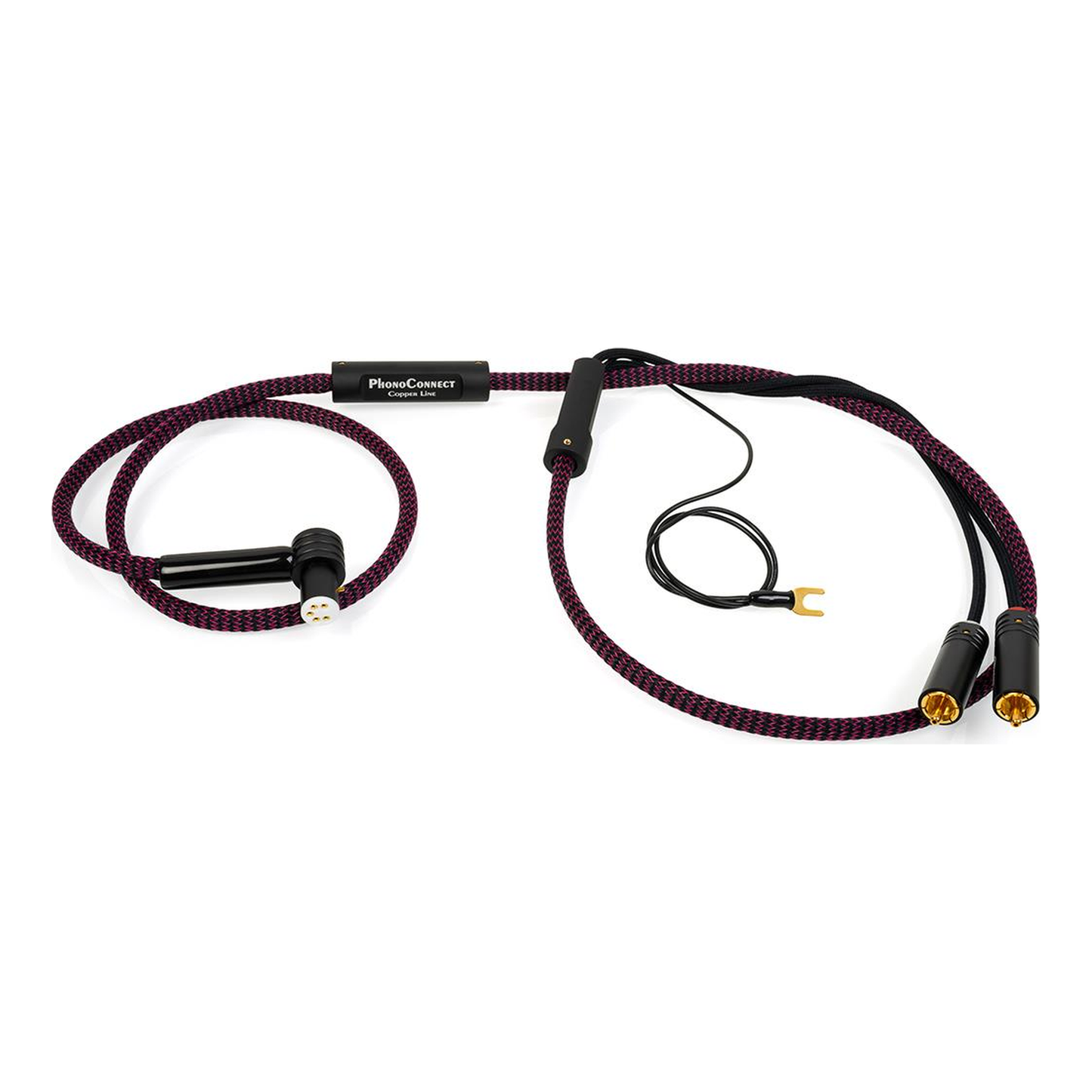 Thorens PhonoConnect PHC 150 Phono-Kabel Draufsicht 3 DIN-Winkelstecker auf Cinch