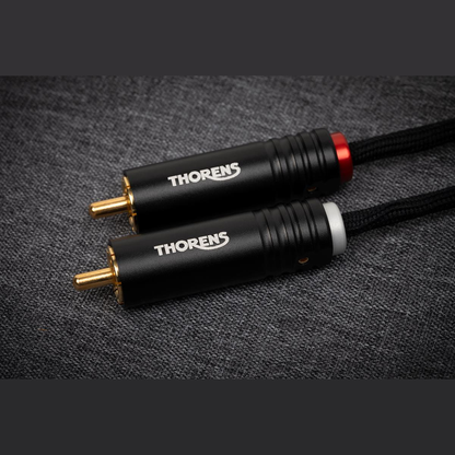Thorens PhonoConnect PHS 150 Phonokabel Silber Detailansicht 2 vergoldete Cinch-Stecker