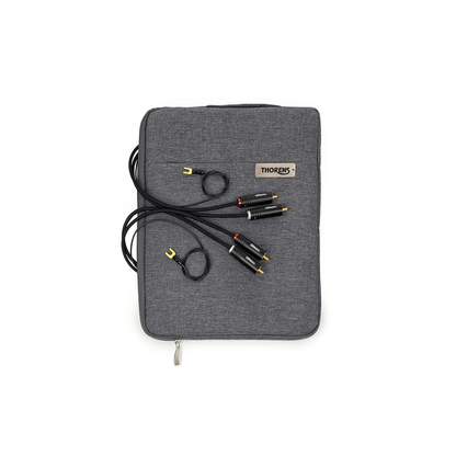 Thorens PhonoConnect PHS 150 Phonokabel Silber Lieferumfang 2 Kabel Cinch auf Cinch mit Transporttasche