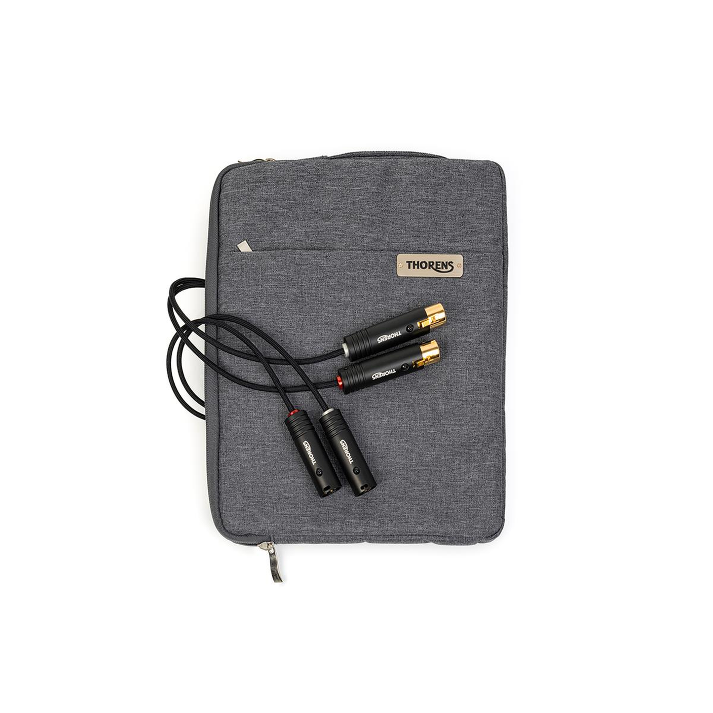 Thorens PhonoConnect PHS 150 Phonokabel Silber Lieferumfang 3 Kabel XLR auf XLR mit Transporttasche