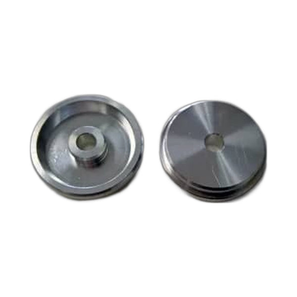 Thorens Single-Adapter 45 U/min Draufsicht, zwei Adapter mit Ober- und Unterseite