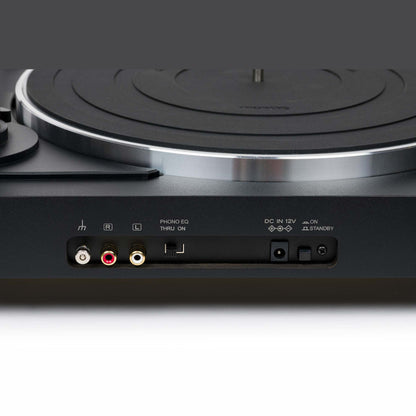 Thorens TD 101 A Plattenspieler Schwarz Matt Anschlussfeld mit Cinch-Ausgängen, Phono-EQ-Schalter und DC-Eingang