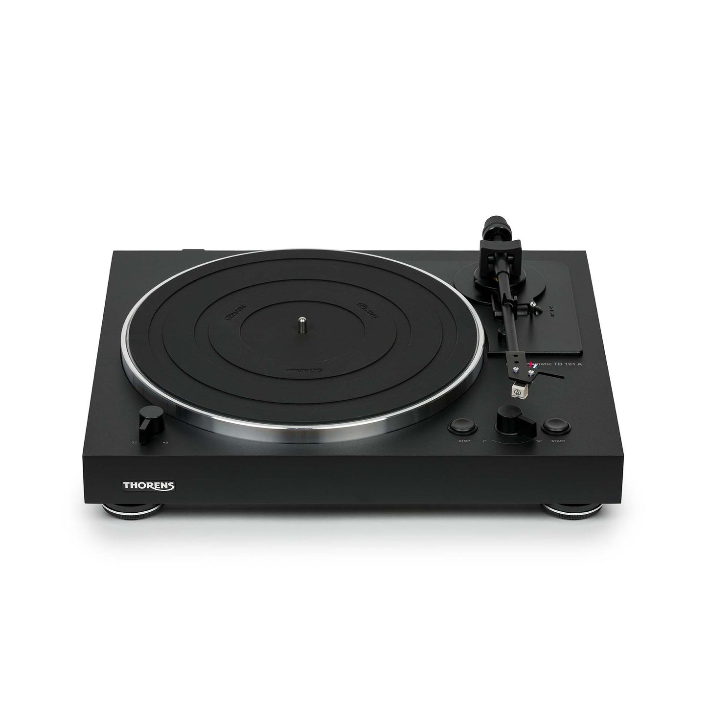 Thorens TD 101 A Plattenspieler Schwarz Matt Frontansicht