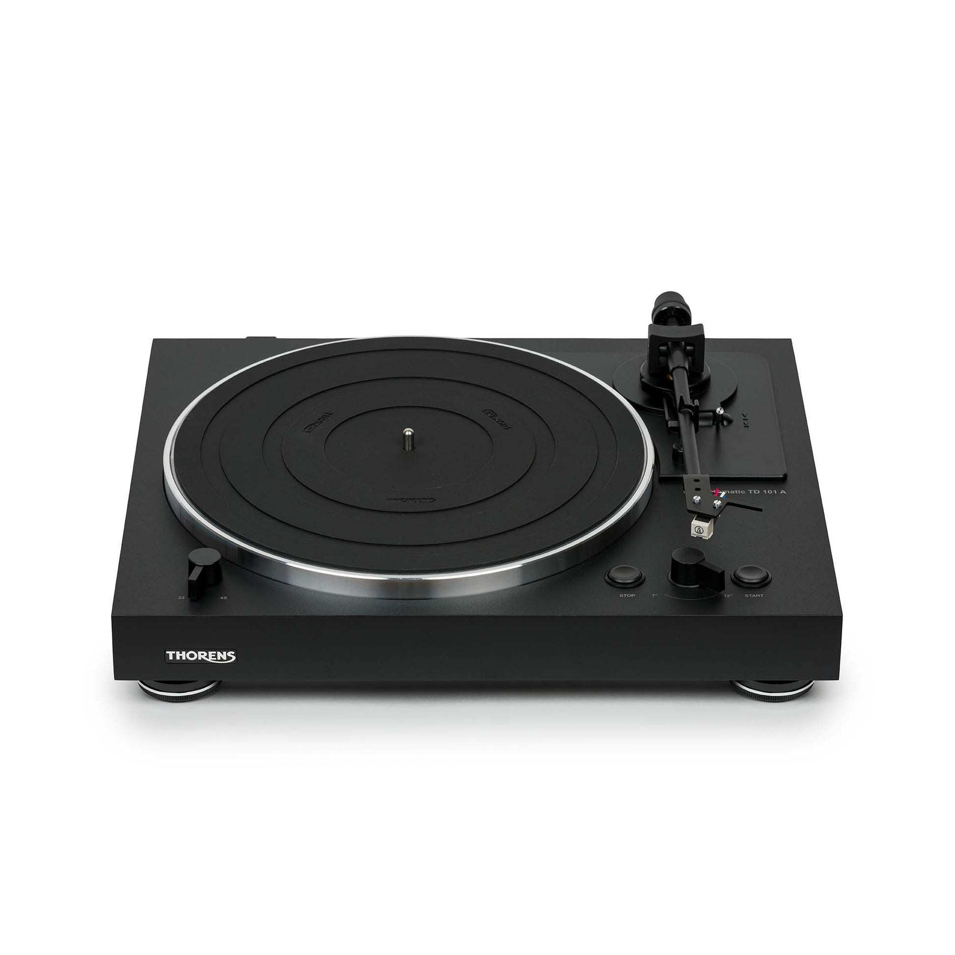 Thorens TD 101 A Plattenspieler Schwarz Matt Frontansicht