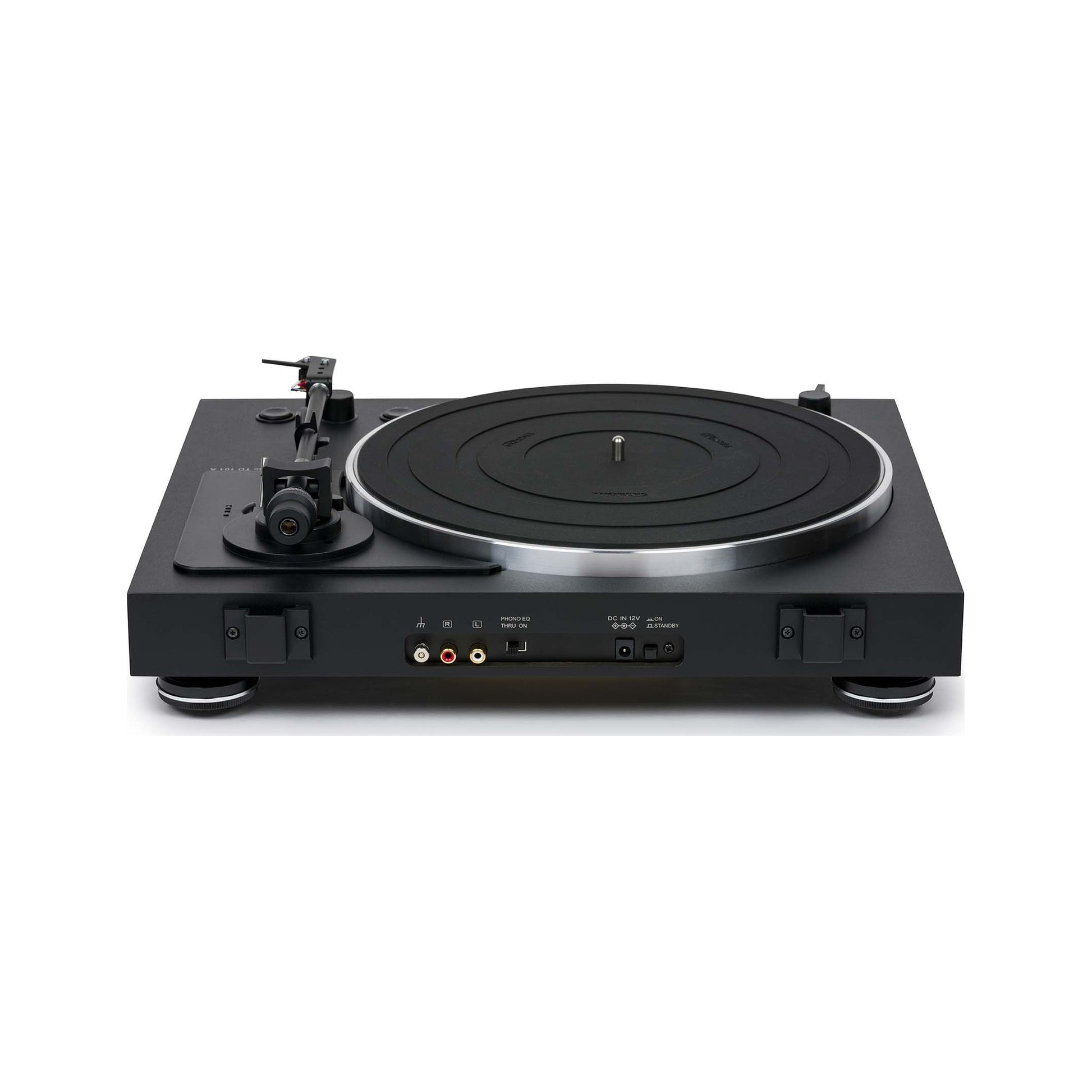 Thorens TD 101 A Plattenspieler Schwarz Matt Rückansicht mit Anschlussfeld