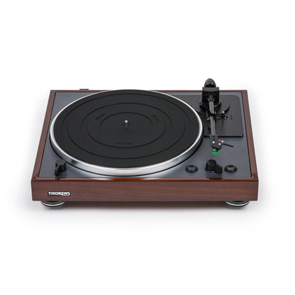 Thorens TD 102 A Plattenspieler Nussbaum Hochglanz Frontansicht
