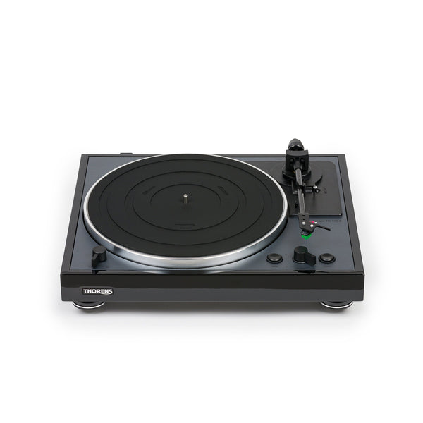 Thorens TD 102 A Plattenspieler Schwarz Hochglanz Frontansicht