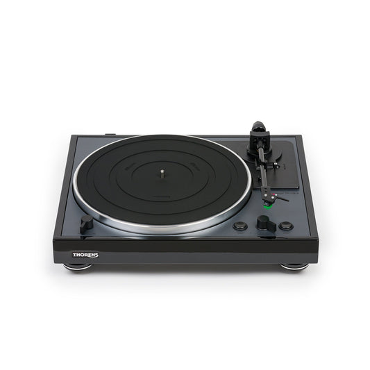 Thorens TD 102 A Plattenspieler Schwarz Hochglanz Frontansicht