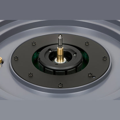 Thorens TD 124 DD Plattenspieler Schwarz Detailansicht 9 Direktantrieb bei abgenommenem Teller