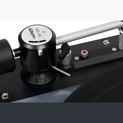 Thorens TD 124 DD + SPU-124 Plattenspieler Schwarz Detailansicht 8 Tonarmbasis mit Antiskating