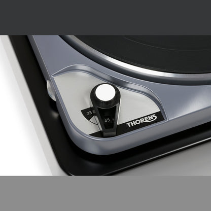 Thorens TD 124 DD + SPU-124 Plattenspieler Schwarz Detailansicht 9 Geschwindigkeitswahl 33 und 45 U/min
