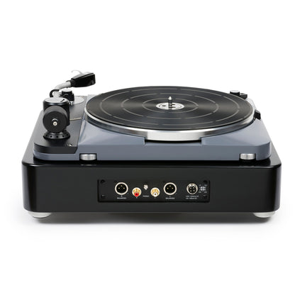 Thorens TD 124 DD + SPU-124 Plattenspieler Schwarz Rückansicht mit Anschlussfeld