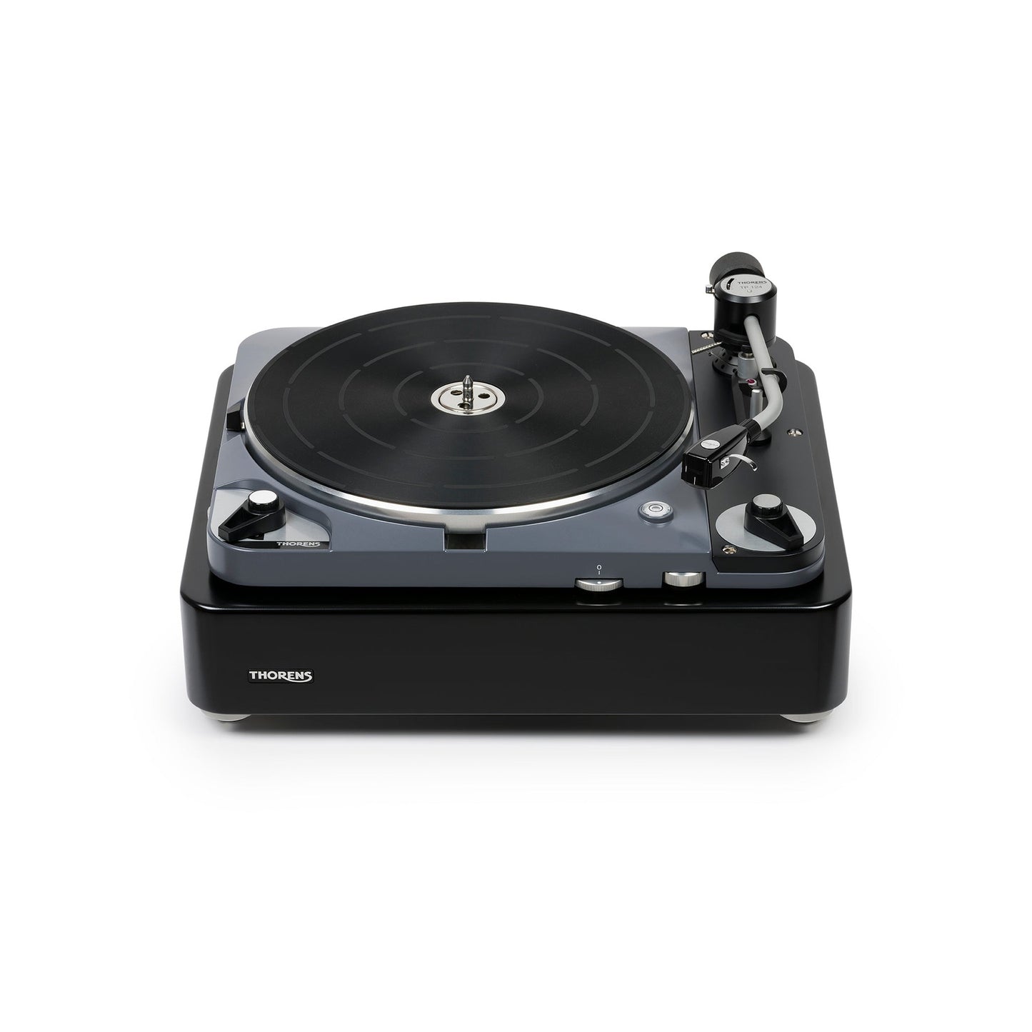 Thorens TD 124 DD + SPU-124 Plattenspieler Schwarz Schrägansicht 2 von vorne rechts