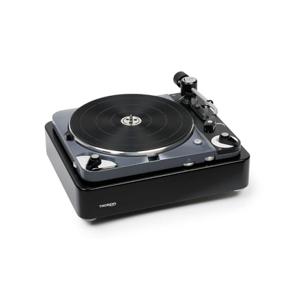 Thorens TD 124 DD + SPU-124 Plattenspieler Schwarz Schrägansicht 4 von vorne links