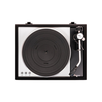 Thorens TD 1600 (TP 160) Plattenspieler Schwarz Draufsicht auf Plattenteller und Tonarm TP 160