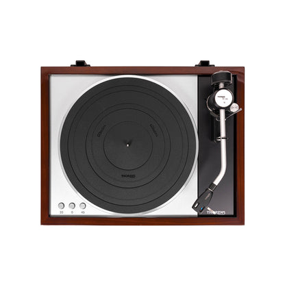 Thorens TD 1600 (TP 160) Plattenspieler Walnuss Draufsicht auf Plattenteller und Tonarm TP 160