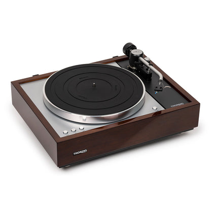 Thorens TD 1601 (TP 92) Plattenspieler Walnuss Frontansicht 6 ohne Staubschutzhaube, Ansicht von rechts