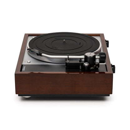 Thorens TD 1601 (TP 92) Plattenspieler Walnuss Seitenansicht mit Tonarmbasis