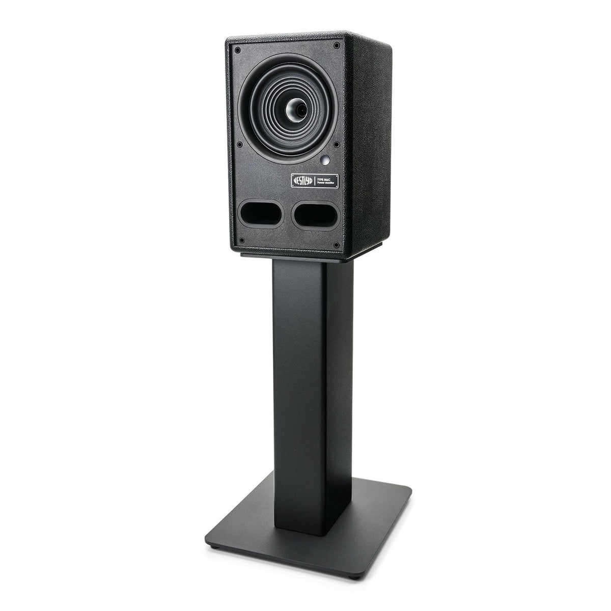 Vestlyd M6C Active Koax-Aktivlautsprecher Schwarz Anwendungsbild auf M-STANDS Lautsprecher-Ständer