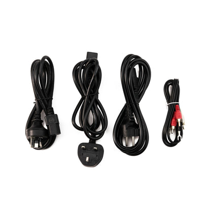 Vestlyd PRO T2 DJ-Plattenspieler Schwarz Lieferumfang mit Netzkabeln und Cinch-Kabel