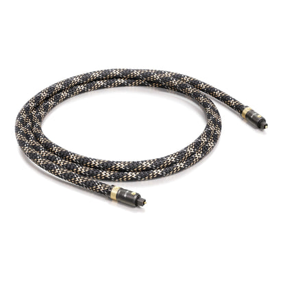 ViaBlue H-FLEX Optisches Kabel Toslink mit T8 Toslink-Steckern, Geflechtschlauch Cobra, Produktansicht