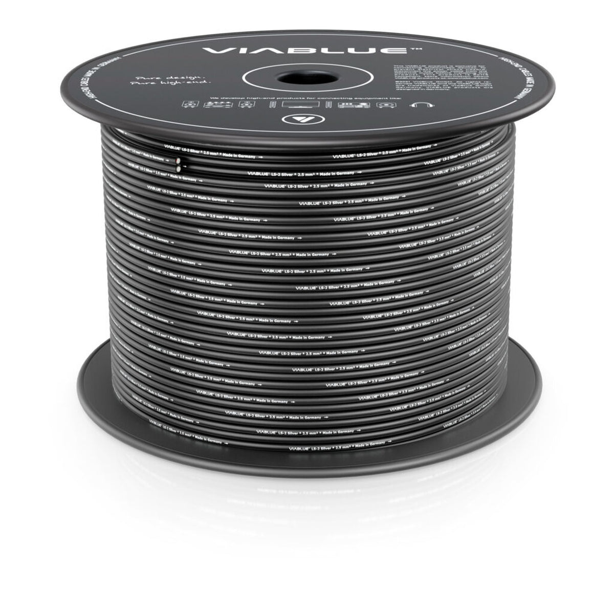 ViaBlue LS-2 Silver Lautsprecherkabel 2,5 mm² – Frontansicht