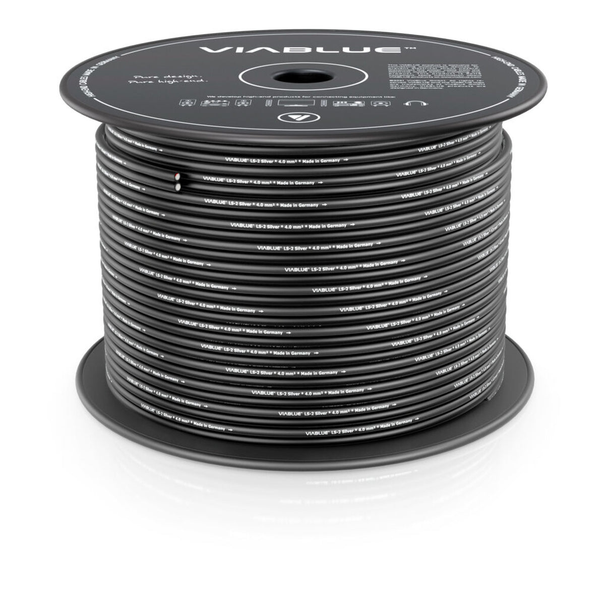 ViaBlue LS-2 Silver Lautsprecherkabel 4,0 mm² – Frontansicht