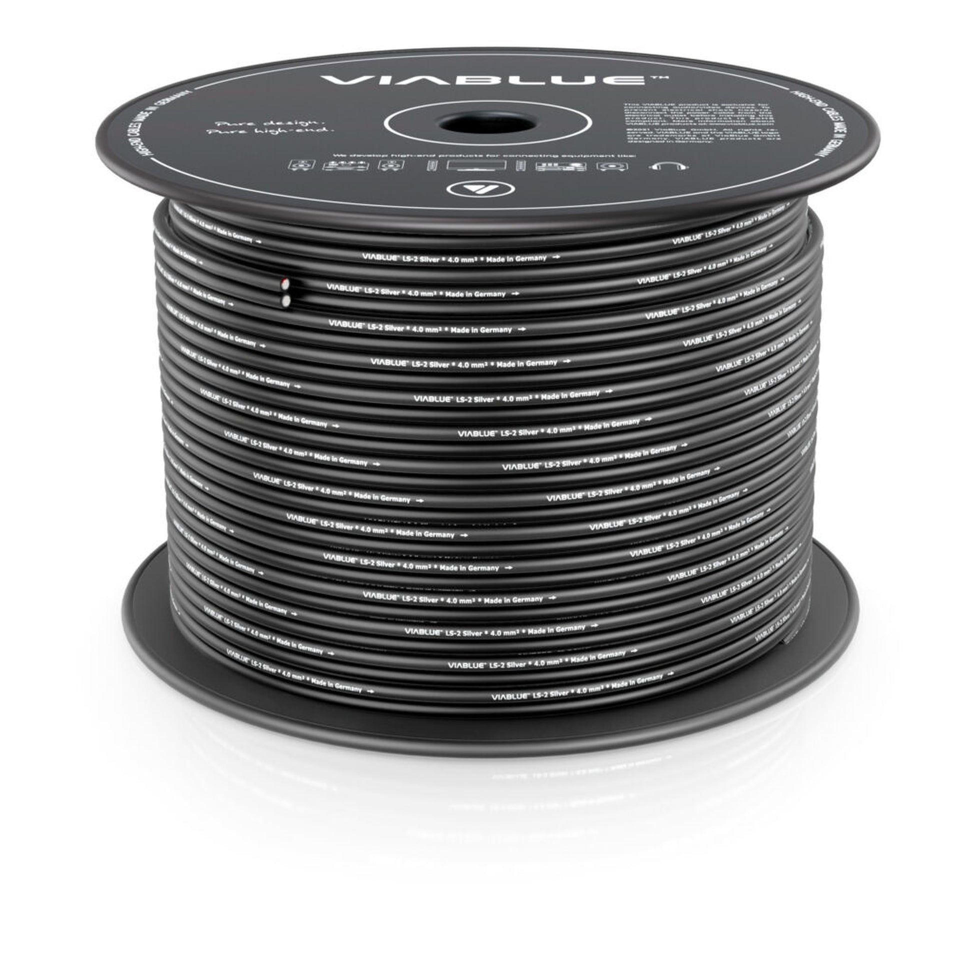 ViaBlue LS-2 Silver Lautsprecherkabel 4,0 mm² – Frontansicht