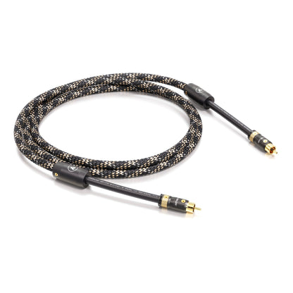 ViaBlue NF-75 Digitalkabel koaxial mit T8 Cinchsteckern, Geflechtschlauch Cobra, 75 Ohm, Produktansicht