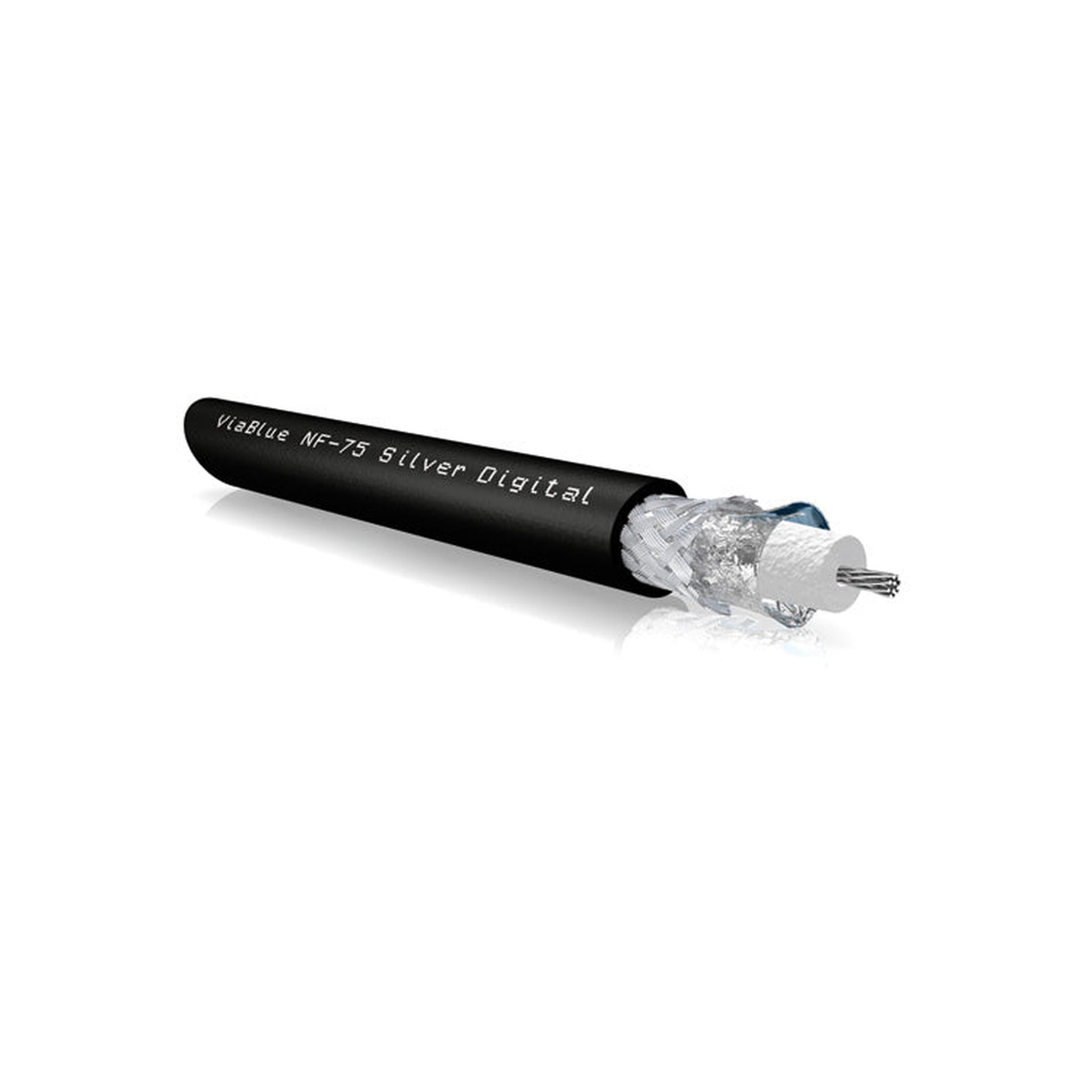 ViaBlue NF-75 Digitalkabel Kabelmantel mit versilberten OFC-Litzen und Silver Shield, Detailansicht