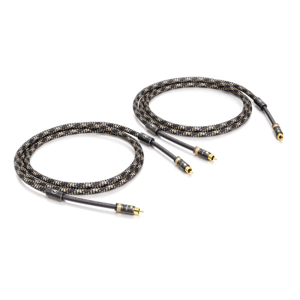 ViaBlue NF-A7 NF-Kabel Cinch-Paar mit T8 Cinchsteckern, Geflechtschlauch Cobra, Triple Shield, Paaransicht