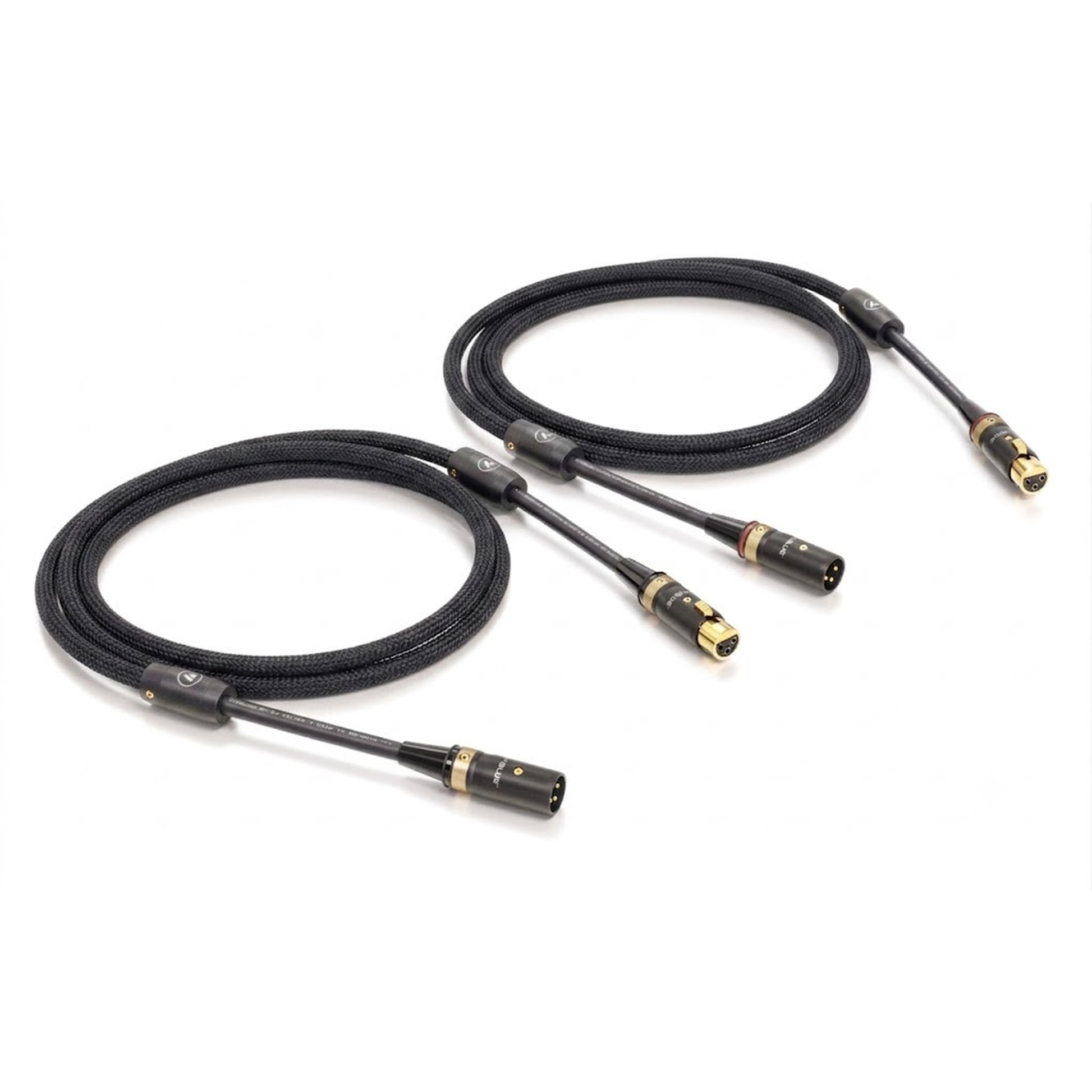 ViaBlue NF-S1 XLR-Kabel Paar mit T8 XLR-Steckern, Geflechtschlauch Black, symmetrische Verbindung, Paaransicht