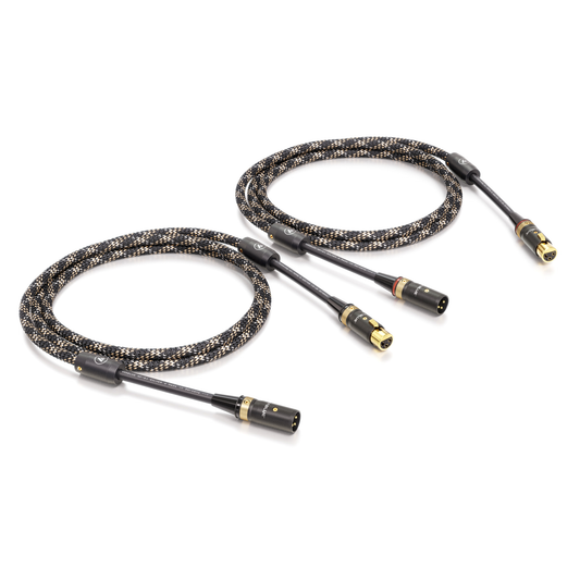 ViaBlue NF-S1 XLR-Kabel Paar mit T8 XLR-Steckern, Geflechtschlauch Cobra, symmetrische Verbindung, Paaransicht