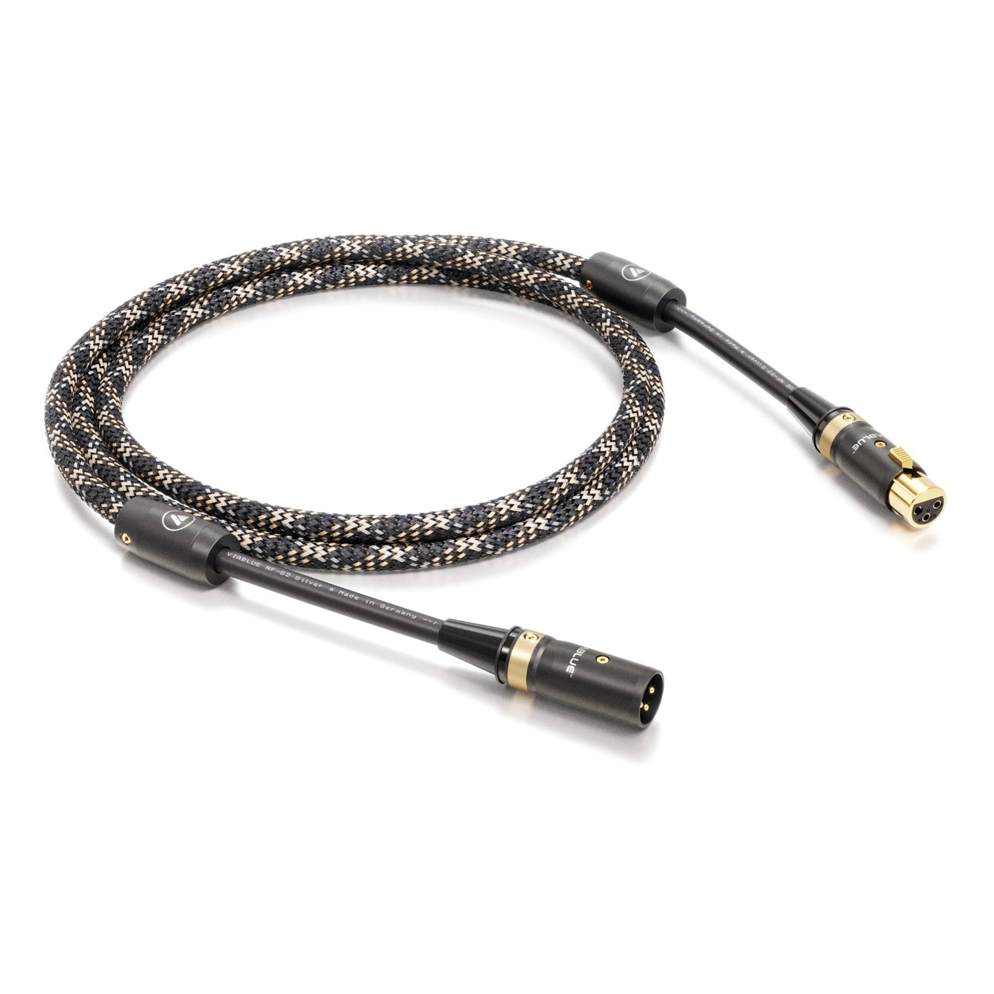 ViaBlue NF-S2 Digitalkabel AES/EBU mit T8 XLR-Steckern, Geflechtschlauch Cobra, 110 Ohm, Produktansicht