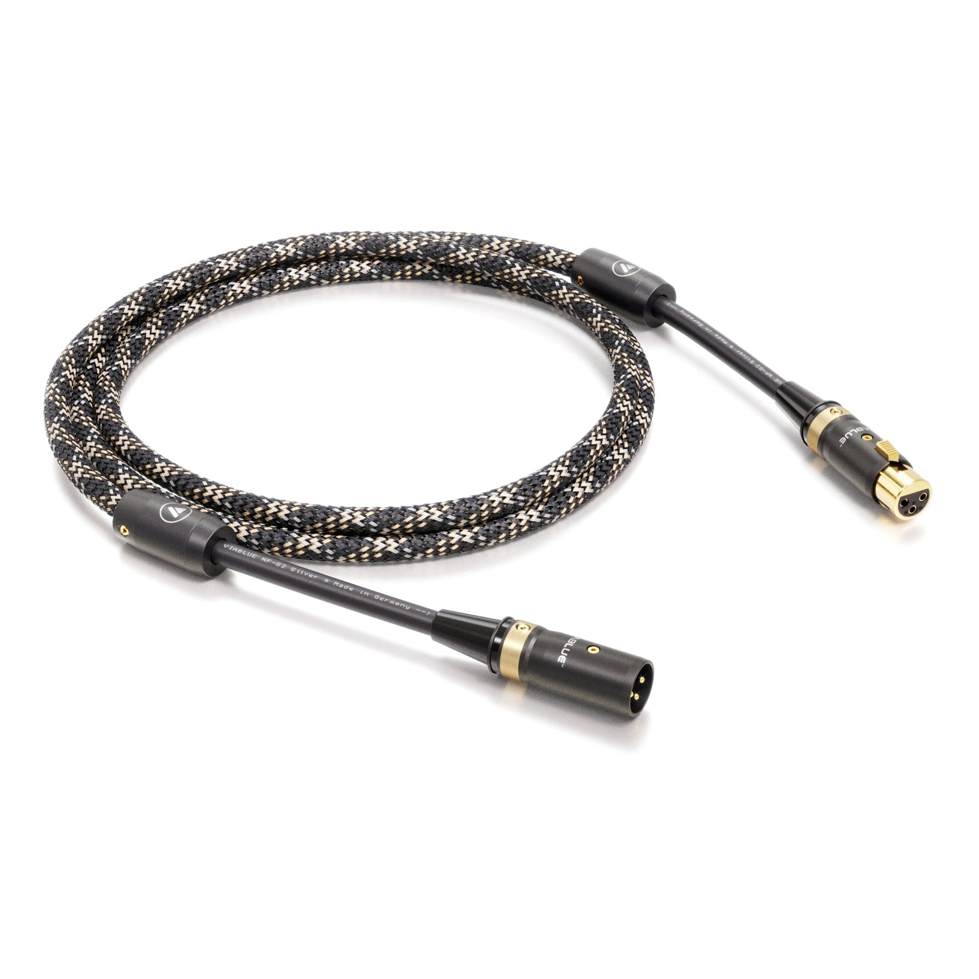 ViaBlue NF-S2 Digitalkabel AES/EBU mit T8 XLR-Steckern, Geflechtschlauch Cobra, 110 Ohm, Produktansicht