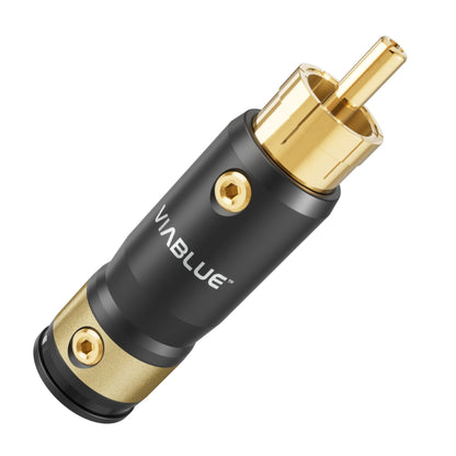 ViaBlue NF-S6 AIR Cinch/RCA NF-Kabel T8 XL Cinchstecker 24 Karat echtvergoldet, Detailansicht