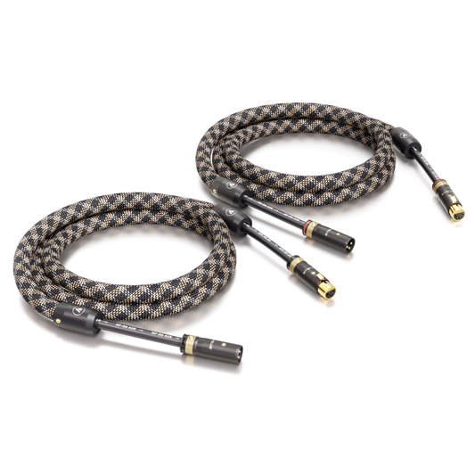 ViaBlue NF-S6 AIR XLR-Kabel Paar mit T8 XL XLR-Steckern, Geflechtschlauch Cobra, symmetrisch, Paaransicht