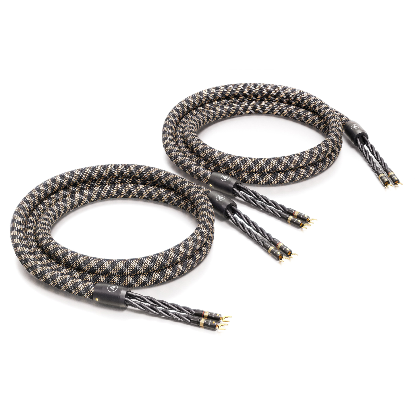 ViaBlue SC-6 AIR Lautsprecherkabel Single-Wire-Paar mit T8 Kabelschuhen, Geflechtschlauch Cobra, Paaransicht
