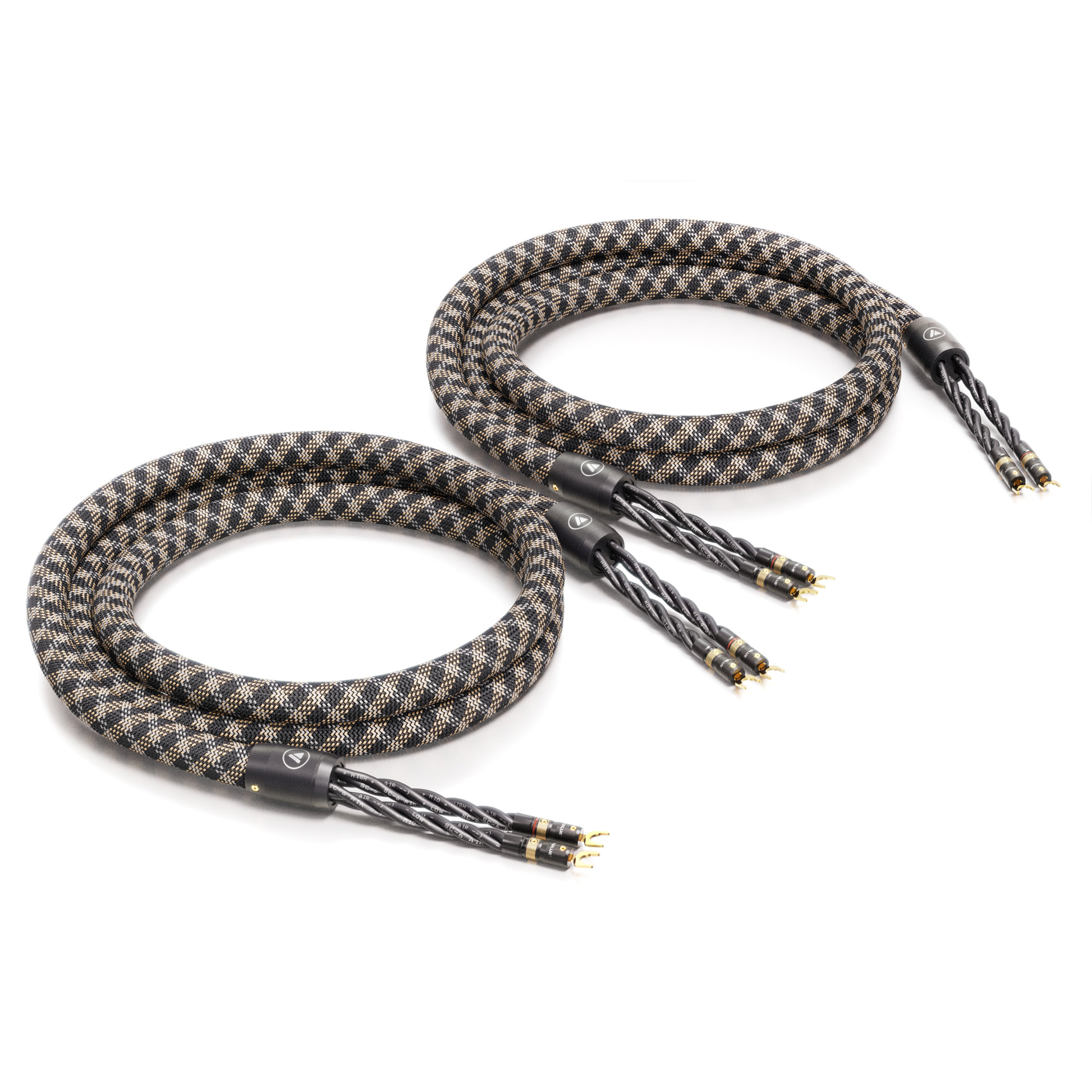 ViaBlue SC-6 AIR Lautsprecherkabel Single-Wire-Paar mit T8 Kabelschuhen, Geflechtschlauch Cobra, Paaransicht