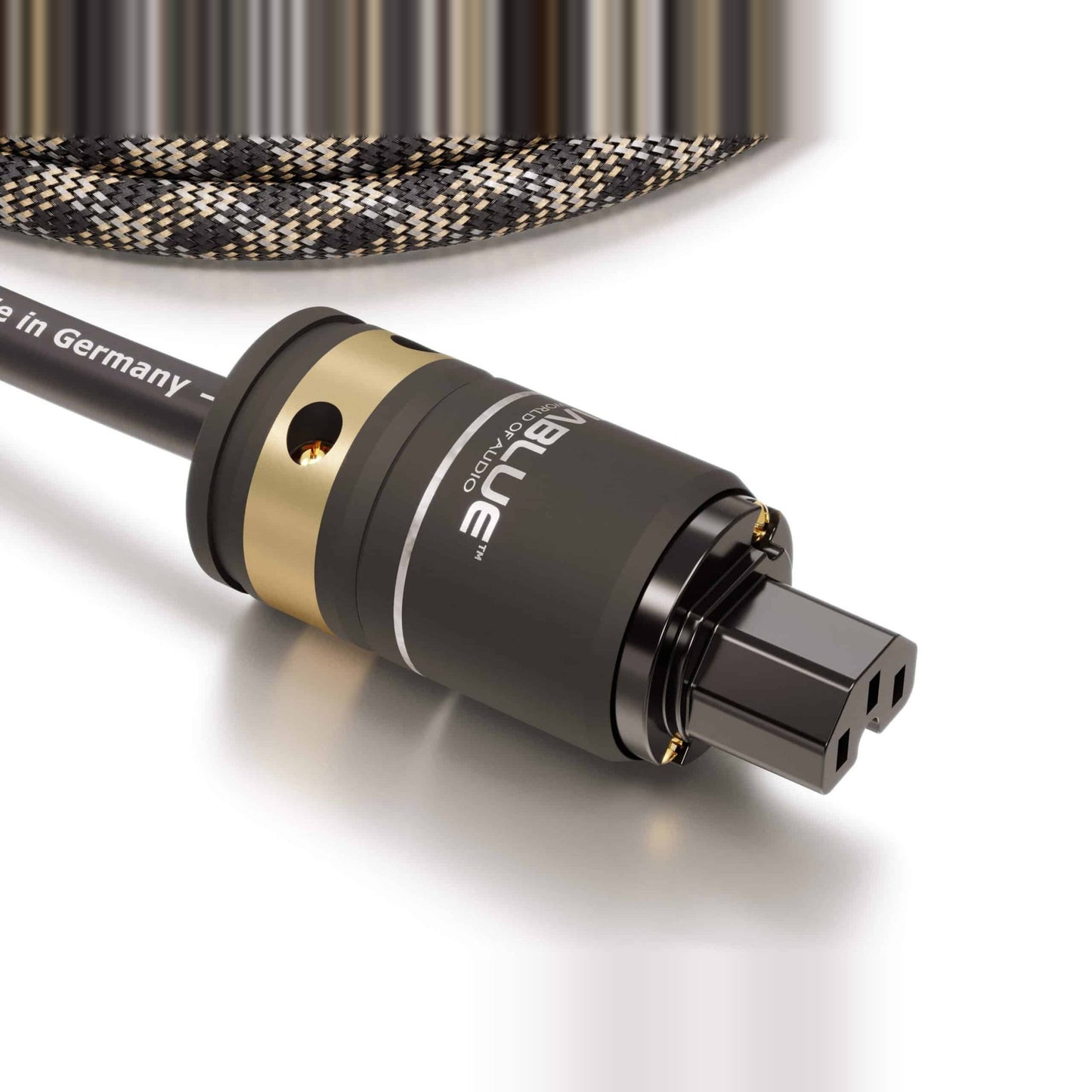 ViaBlue X-25 Netzkabel T6s Warmgerätebuchse IEC C15 mit 24 Karat vergoldeten Kontakten, Detailansicht