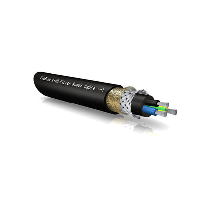 ViaBlue X-40 Netzkabel Kabelmantel mit versilberten OFC-Leitern und Abschirmung, Detailansicht